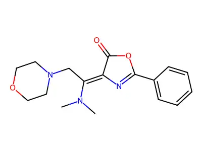4-[1-(Dimethylamino)-2-morpholin-4-ylethylidene]-2-phenyl-1,3-oxazol-5-one structure