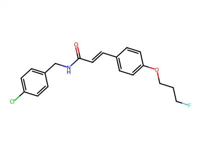 N-[(4-chlorophenyl)methyl]-3-[4-(3-fluoropropoxy)phenyl]prop-2-enamide structure