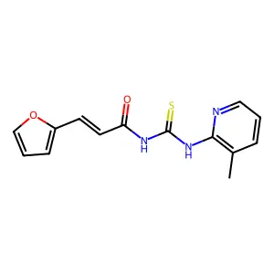 (E)-3-(furan-2-yl)-N-[(3-methylpyridin-2-yl)carbamothioyl]prop-2-enamide structure