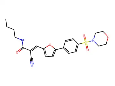 N-butyl-2-cyano-3-{5-[4-(morpholine-4-sulfonyl)phenyl]furan-2-yl}prop-2-enamide structure
