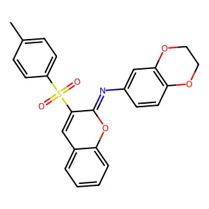 N-(2,3-dihydro-1,4-benzodioxin-6-yl)-3-(4-methylphenyl)sulfonylchromen-2-imine structure