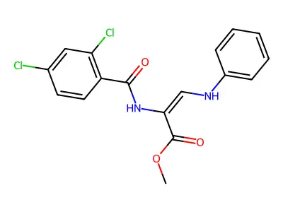 Methyl 3-anilino-2-[(2,4-dichlorobenzoyl)amino]prop-2-enoate structure