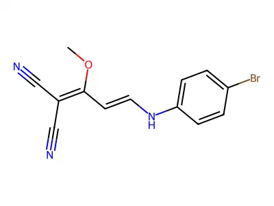 2-[3-(4-Bromoanilino)-1-methoxyprop-2-enylidene]propanedinitrile structure