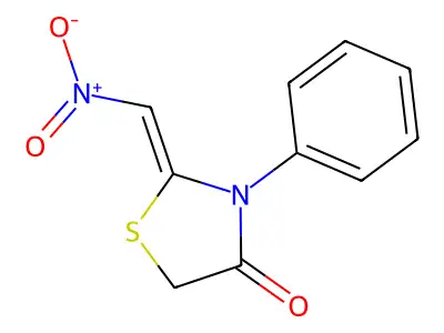 2-(Nitromethylidene)-3-phenyl-1,3-thiazolidin-4-one structure