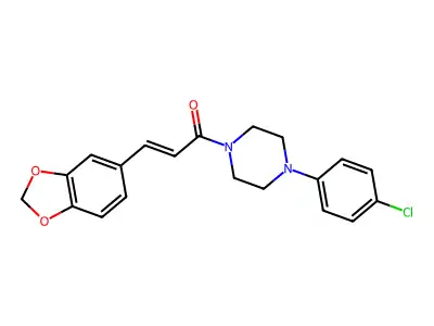 1-[3-(1,3-Benzodioxol-5-yl)acryloyl]-4-(4-chlorophenyl)piperazine structure