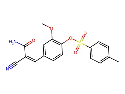 [4-[(Z)-3-amino-2-cyano-3-oxoprop-1-enyl]-2-methoxyphenyl] 4-methylbenzenesulfonate structure
