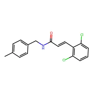 3-(2,6-dichlorophenyl)-N-(4-methylbenzyl)acrylamide structure