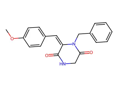 1-Benzyl-6-[(4-methoxyphenyl)methylidene]piperazine-2,5-dione structure