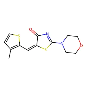 5-[(3-methyl-2-thienyl)methylene]-2-(4-morpholinyl)-1,3-thiazol-4(5H)-one structure