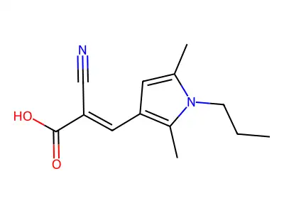 (2E)-2-cyano-3-(2,5-dimethyl-1-propyl-1H-pyrrol-3-yl)acrylic acid structure