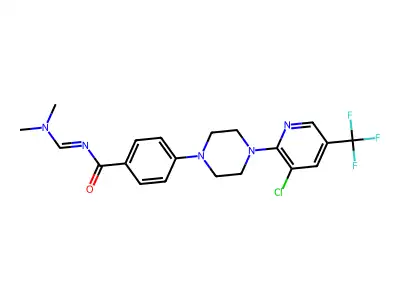 4-{4-[3-chloro-5-(trifluoromethyl)-2-pyridinyl]piperazino}-N-[(dimethylamino)methylene]benzenecarboxamide structure