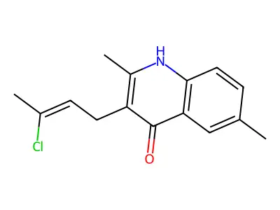 3-(3-Chloro-2-butenyl)-2,6-dimethyl-4-quinolinol structure