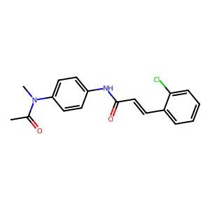 (E)-N-[4-[acetyl(methyl)amino]phenyl]-3-(2-chlorophenyl)prop-2-enamide structure