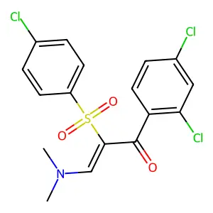 2-[(4-chlorophenyl)sulfonyl]-1-(2,4-dichlorophenyl)-3-(dimethylamino)-2-propen-1-one structure