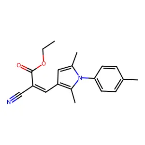 ethyl (2E)-2-cyano-3-[2,5-dimethyl-1-(4-methylphenyl)-1H-pyrrol-3-yl]prop-2-enoate structure
