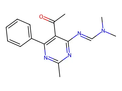 N'-(5-acetyl-2-methyl-6-phenyl-4-pyrimidinyl)-N,N-dimethylimidoformamide structure