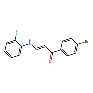 (2E)-1-(4-bromophenyl)-3-[(2-fluorophenyl)amino]prop-2-en-1-one structure