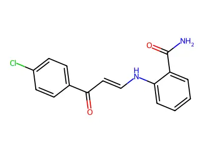 2-{[3-(4-Chlorophenyl)-3-oxo-1-propen-1-yl]amino}benzamide structure