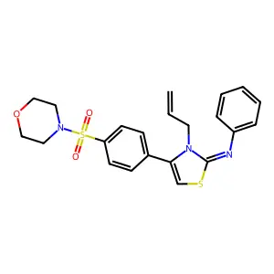 N-[(2Z)-4-[4-(morpholin-4-ylsulfonyl)phenyl]-3-(prop-2-en-1-yl)-1,3-thiazol-2(3H)-ylidene]aniline structure