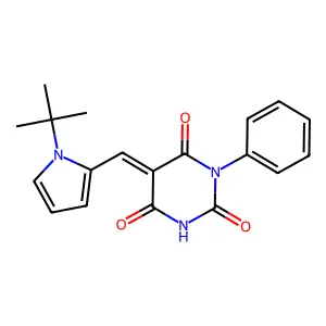 (5E)-5-[(1-tert-butylpyrrol-2-yl)methylidene]-1-phenyl-1,3-diazinane-2,4,6-trione structure