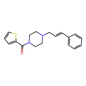 4-((2E)-3-phenylprop-2-enyl)piperazinyl 2-thienyl ketone structure