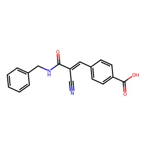 4-[(1Z)-3-(benzylamino)-2-cyano-3-oxoprop-1-en-1-yl]benzoic acid structure