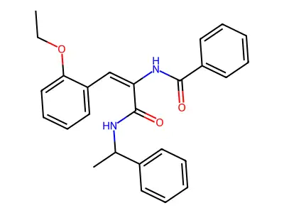 N-[(E)-1-(2-ethoxyphenyl)-3-oxo-3-(1-phenylethylamino)prop-1-en-2-yl]benzamide structure
