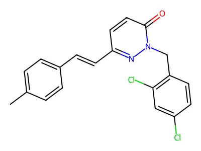 2-[(2,4-Dichlorophenyl)methyl]-6-[2-(4-methylphenyl)ethenyl]pyridazin-3-one structure