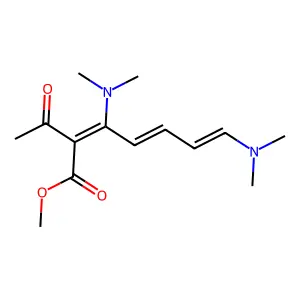 methyl (2E,4E,6E)-2-acetyl-3,7-bis(dimethylamino)hepta-2,4,6-trienoate structure