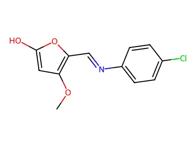5-[(4-chloroanilino)methylene]-4-methoxy-2(5H)-furanone structure