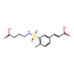 3-(3-{[(3-Carboxypropyl)amino]sulfonyl}-4-methylphenyl)acrylic acid structure