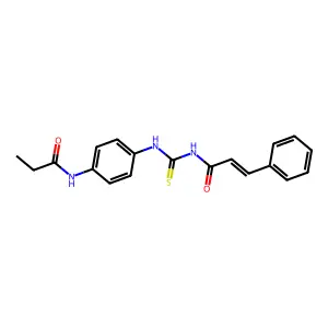 (E)-3-phenyl-N-[[4-(propanoylamino)phenyl]carbamothioyl]prop-2-enamide structure