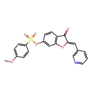 (Z)-3-oxo-2-(pyridin-3-ylmethylene)-2,3-dihydrobenzofuran-6-yl 4-methoxybenzenesulfonate structure