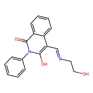 (4E)-4-[(2-hydroxyethylamino)methylidene]-2-phenylisoquinoline-1,3-dione structure