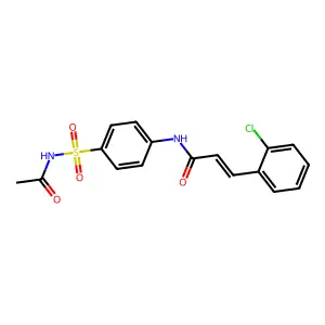 (E)-N-[4-(acetylsulfamoyl)phenyl]-3-(2-chlorophenyl)prop-2-enamide structure