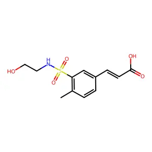 (2E)-3-{3-[(2-hydroxyethyl)sulfamoyl]-4-methylphenyl}prop-2-enoic acid structure