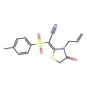 (E)-2-(3-Allyl-4-oxothiazolidin-2-ylidene)-2-tosylacetonitrile structure