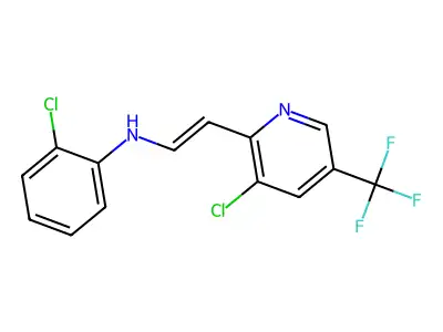2-chloro-N-[2-[3-chloro-5-(trifluoromethyl)-2-pyridinyl]ethenyl]aniline structure