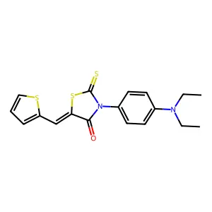 3-[4-(Diethylamino)phenyl]-5-(2-thienylmethylene)-2-thioxo-1,3-thiazolidin-4-one structure