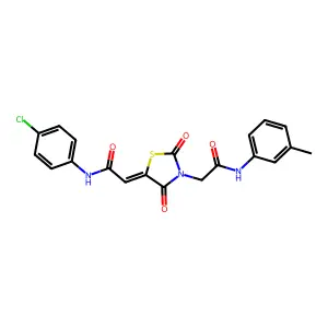 2-[(5Z)-5-{[(4-CHLOROPHENYL)CARBAMOYL]METHYLIDENE}-2,4-DIOXO-1,3-THIAZOLIDIN-3-YL]-N-(3-METHYLPHENYL)ACETAMIDE structure