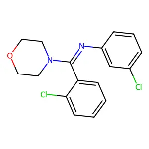 (Z)-3-Chloro-N-((2-chlorophenyl)(morpholino)methylene)aniline structure