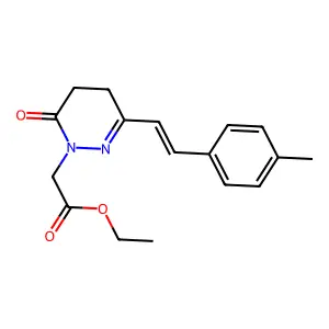 Ethyl 2-[3-[2-(4-methylphenyl)ethenyl]-6-oxo-4,5-dihydropyridazin-1-yl]acetate structure