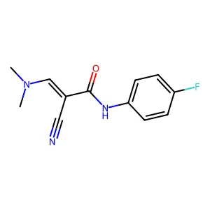 (E)-2-cyano-3-(dimethylamino)-N-(4-fluorophenyl)-2-propenamide structure