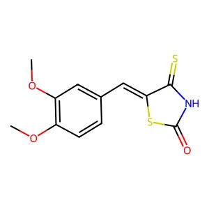 (Z)-5-(3,4-dimethoxybenzylidene)-4-thioxothiazolidin-2-one structure