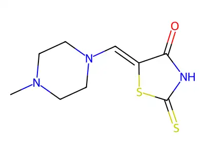 (5Z)-5-[(4-methylpiperazin-1-yl)methylidene]-2-thioxo-1,3-thiazolidin-4-one structure
