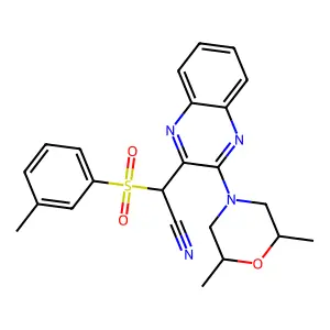 [3-(2,6-dimethylmorpholin-4-yl)quinoxalin-2-yl][(3-methylphenyl)sulfonyl]acetonitrile structure