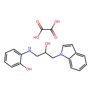 2-(2-Hydroxy-3-indol-1-yl-propylamino)-phenol oxalate structure