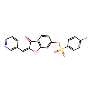 (Z)-3-oxo-2-(pyridin-3-ylmethylene)-2,3-dihydrobenzofuran-6-yl 4-fluorobenzenesulfonate structure