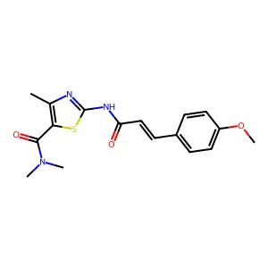 2-[[(E)-3-(4-methoxyphenyl)prop-2-enoyl]amino]-N,N,4-trimethyl-1,3-thiazole-5-carboxamide structure