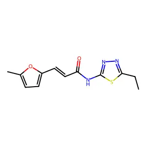 (E)-N-(5-ethyl-1,3,4-thiadiazol-2-yl)-3-(5-methylfuran-2-yl)prop-2-enamide structure